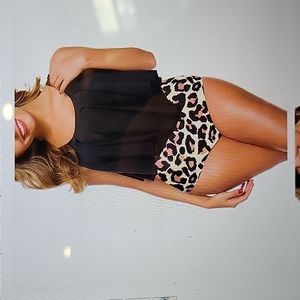 SouqFone 2pc Bathing Suits Ruffled Flounce Top w/ High Waisted Bottom XXL 18-20
